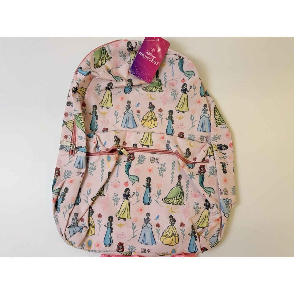 New Fast Forward Disney Princess Pink Multi-Color Large Backpack Book Bag NWT